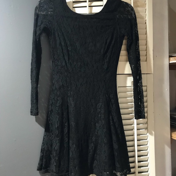 fit and flare long sleeve mini dress Scoop Neck Fit and Flare Long Sleeve Mini Dress main image 1